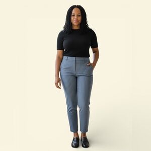 Liverpool Women's blue and Gray Striped Cropped Pants